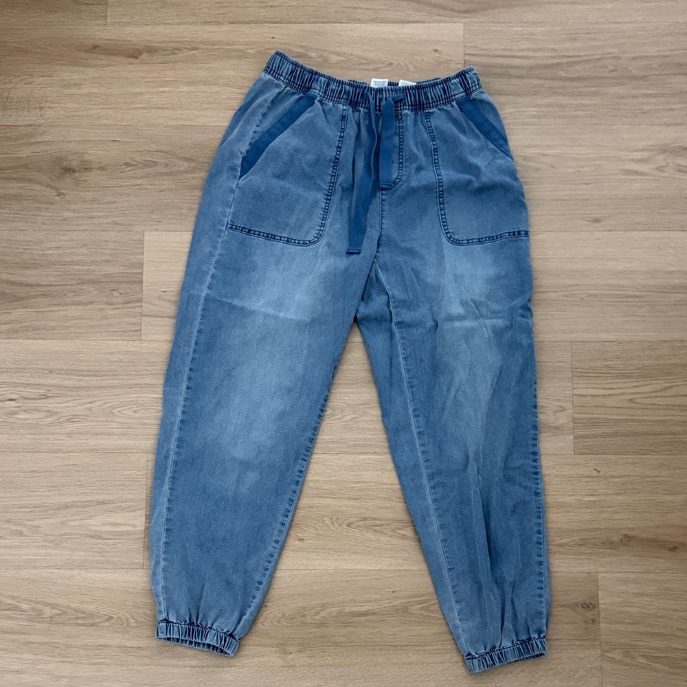 Blue Denim Jogger Pants